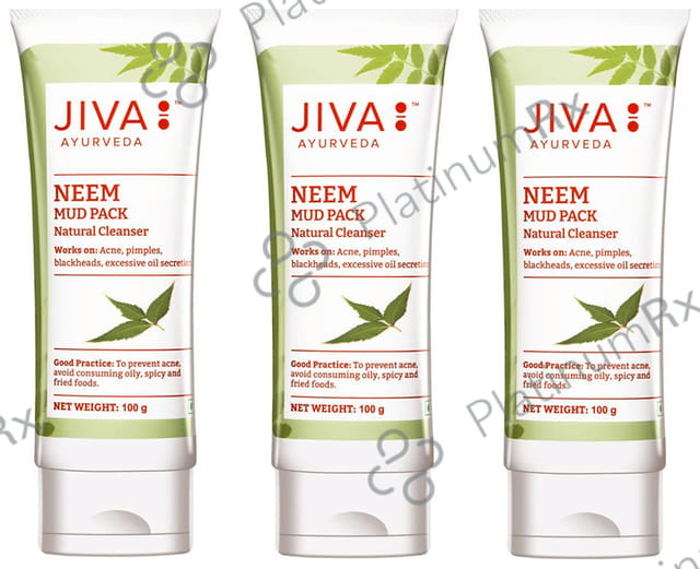 Jiva Ayurveda Neem Mud Pack Natural Cleanser (100gm Each) 3 Tubes