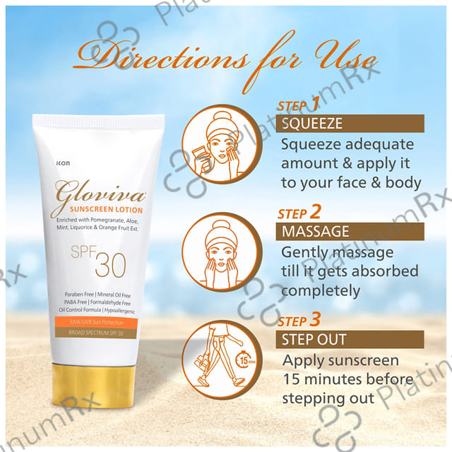 Gloviva SPF 30 Sunscreen Lotion 2x50ml