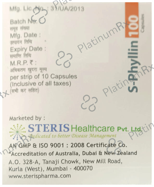 S Phyllin 100mg Capsule 10s