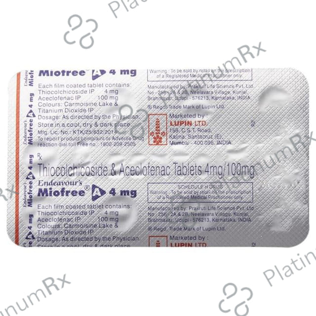 Miofree A 100/4mg Tablet 10s