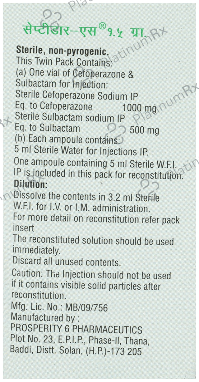 Ceptidar S 1.5gm Injection 1ml