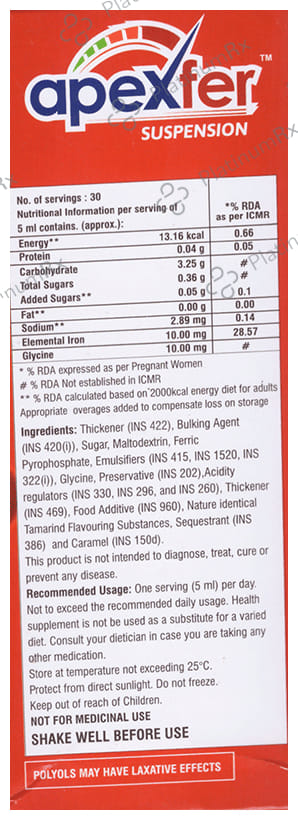 Apexfer Oral Suspension Gluten Free 150ml