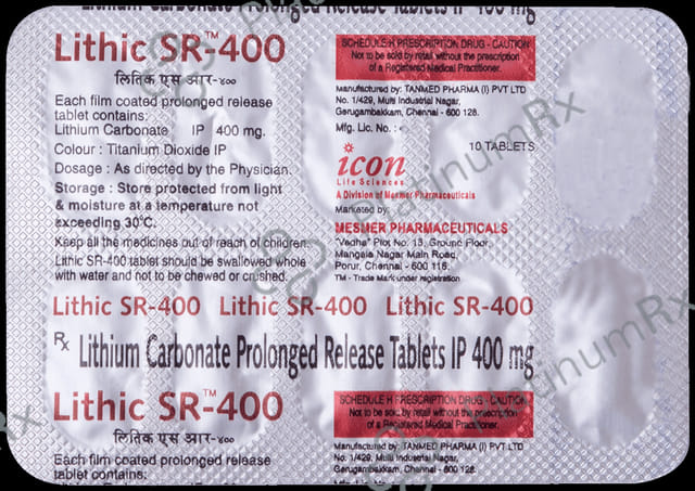 Lithic 400mg Tablet SR