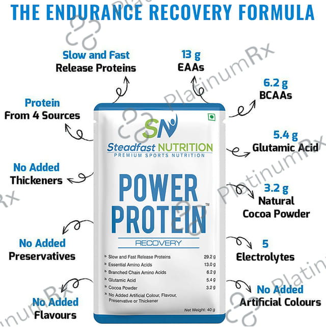 Steadfast Nutrition Power Protein Recovery Sachet (40gm Each) 15 Sachets