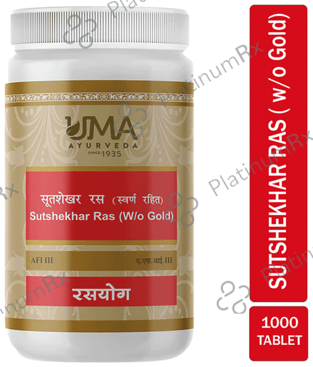 Uma Ayurveda Sutshekhar Ras (W/o Gold) Tablet 1000 tablets