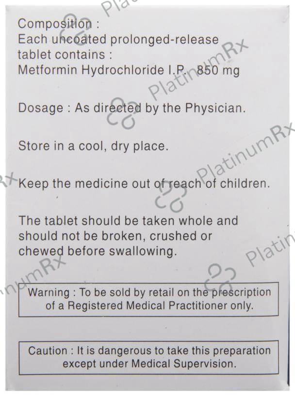 Gluconorm 850mg SR Tablet PR 10s