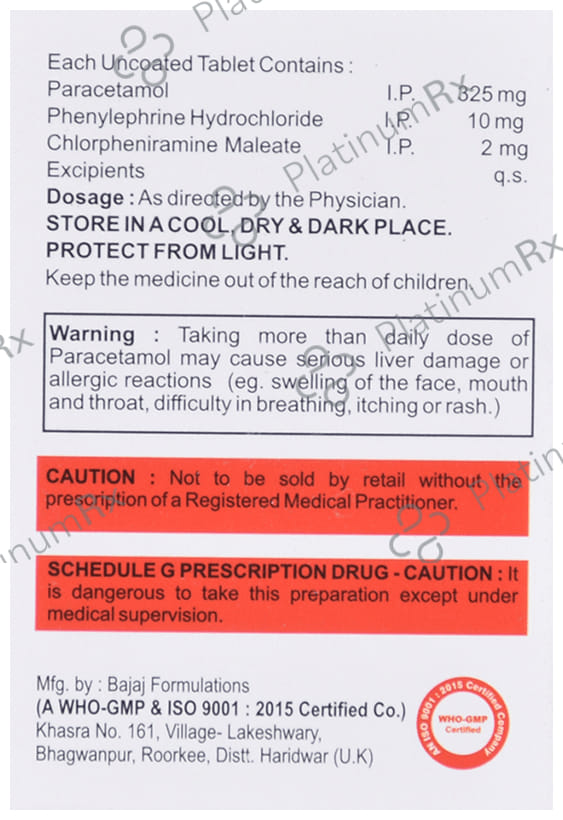 Ceton P 5/500/25mg Tablet 10s