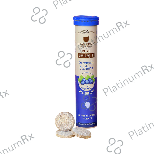 Upakarma Ayurveda Pure Shilajit Blueberry Flavour Effervescent Tablet 20s