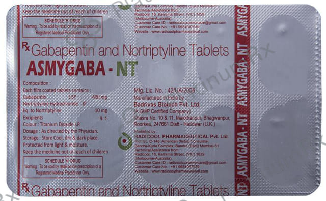Asmygaba NT 400/10mg Tablet 10s