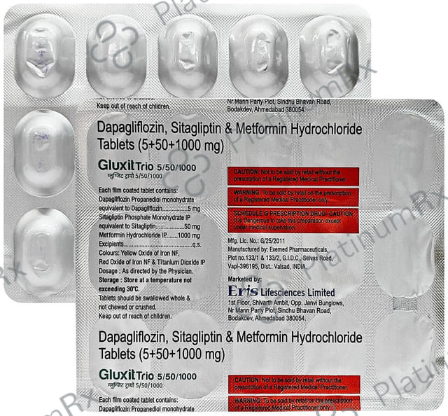 Gluxit Trio 5mg/1000mg/50mg Tablet 15s