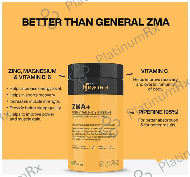 MyFitFuel ZMA+ with Vitamin C & Piperine Tablet 30 tablets