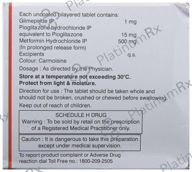 Gluconorm PG 1/500/15mg Tablet SR 15s