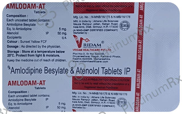 Amlodam AT 5/50mg Tablet 15s