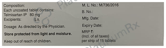 Telvas 80mg Tablet 15s