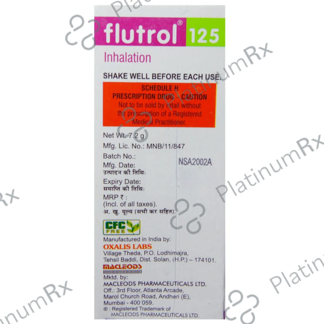 Flutrol 25mcg/125mcg Inhaler 120MDI
