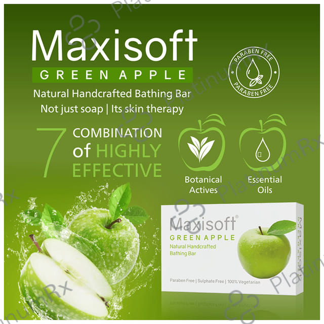Maxisoft Green Apple Bathing Bar (75gm Each) 6 units