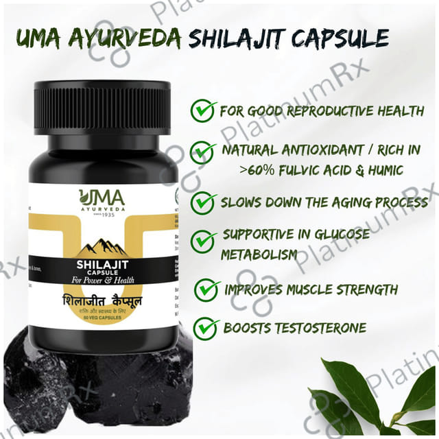 Uma Ayurveda Shilajit Veg Capsule