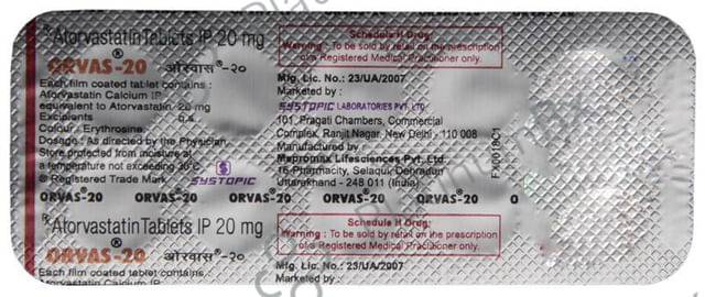Orvas 20mg Tablet 10s