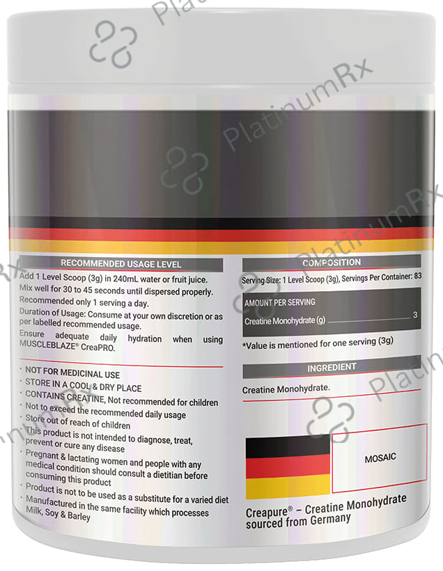 MuscleBlaze Creapro Creatine - With Creapure for Lean Muscles, Energy & Strength -