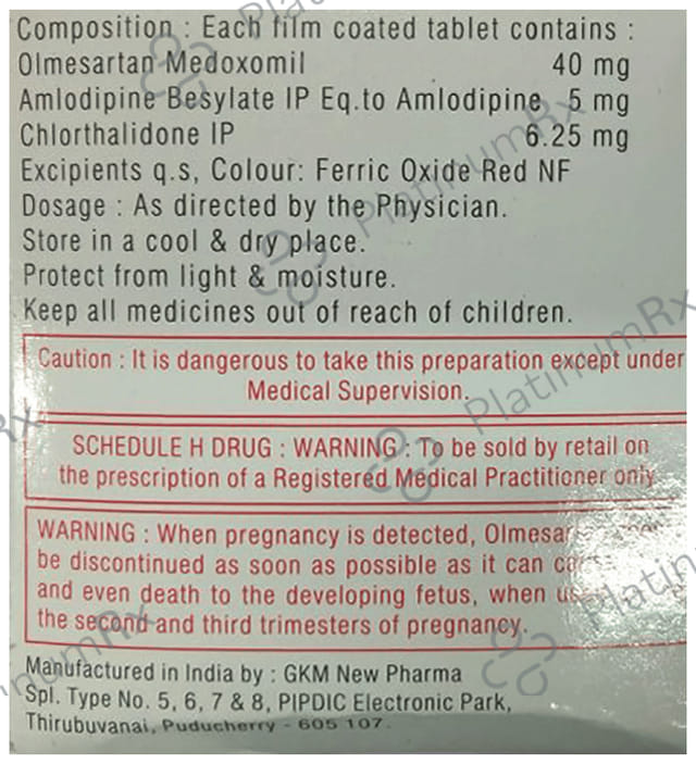 Triolsar 5/6.25/40mg Tablet 10s