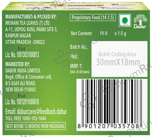 Dabur Vedic Suraksha for Immunity - Green Tea with Herbs