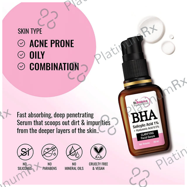 St.Botanica BHA Salicylic Acid 2% + Hyaluronic Acid 1% Clarifying Facial Serum