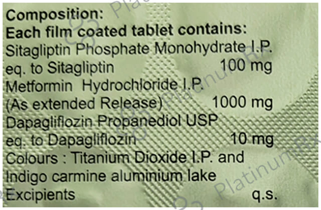 Sitalembic MD 10/1000/100mg Tablet 15s