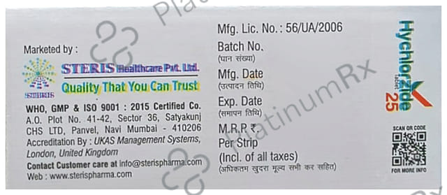 Hychlorzide 25mg Tablet 10s
