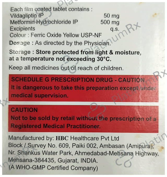 Glipacure M 50/500mg Tablet 15s