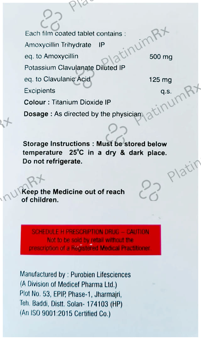 Moxofin CV 625 500/125mg Tablet 10s