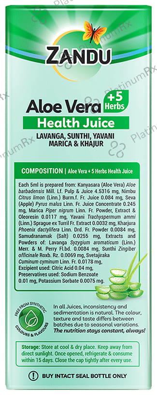 Zandu Aloe Vera +5 Herbs Health Juice