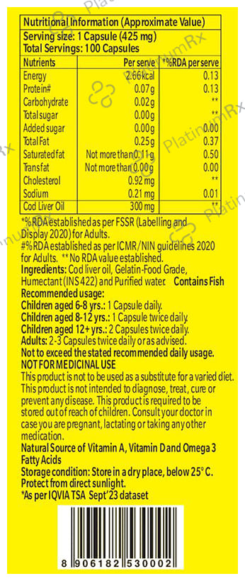 Seacod Cod Liver Oil 300mg Capsule 500s