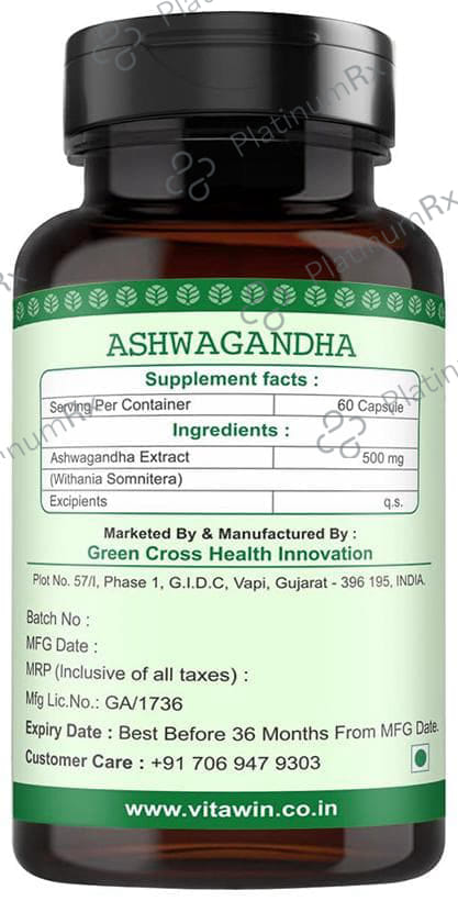 Vitawin Ashwagandha 500mg Capsule