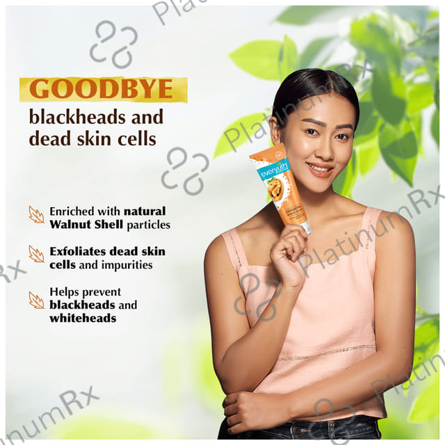 Everyuth Naturals Exfoliating Walnut for Blackheads & Dead Skin Cells - Paraben-Free - All Skin Types 200 gm