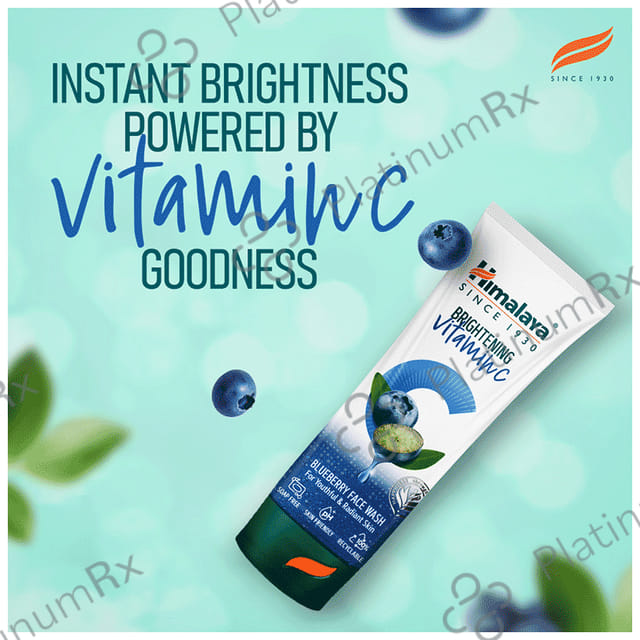 Himalaya Brightening Vitamin C Face Face Wash Blueberry 100 ml