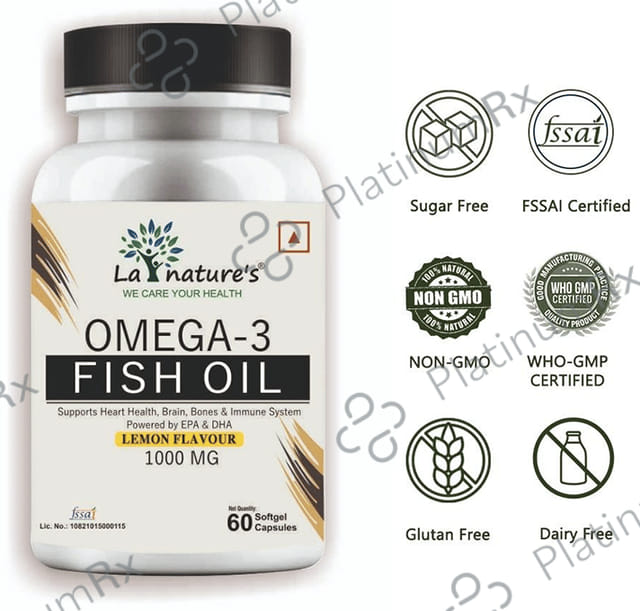 La Nature's Omega 3 Fish Oil 1000mg Lemon Capsule 60s