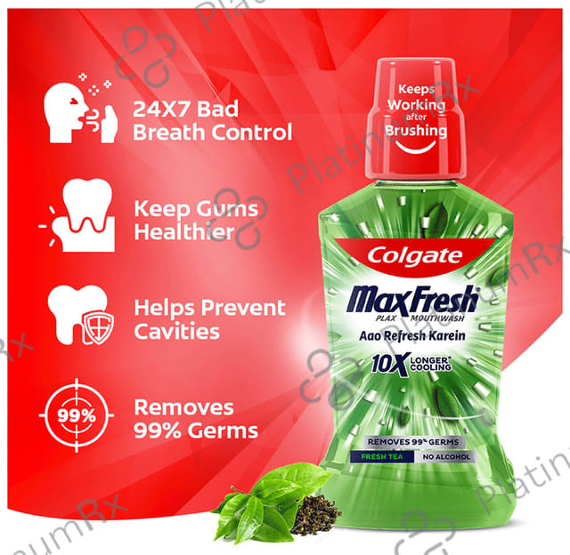 Colgate Fresh Tea MaxFresh Plax Antibacterial Mouth Wash 500 ml