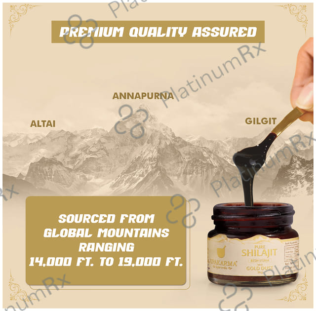 Upakarma Ayurveda Pure Shilajit Resin Form with Gold Dust 20gm