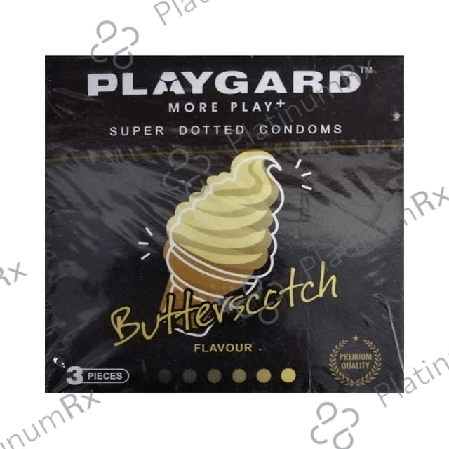 Playgard More Play+ Super Butterscotch Flavour Dotted Condom 3s
