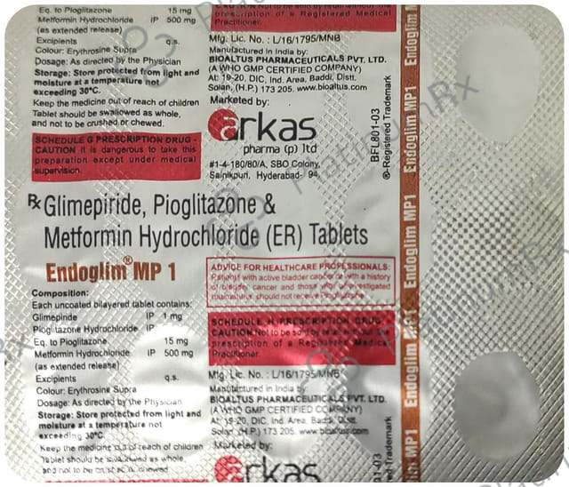Endoglim MP 1mg Tablet 15 tablets