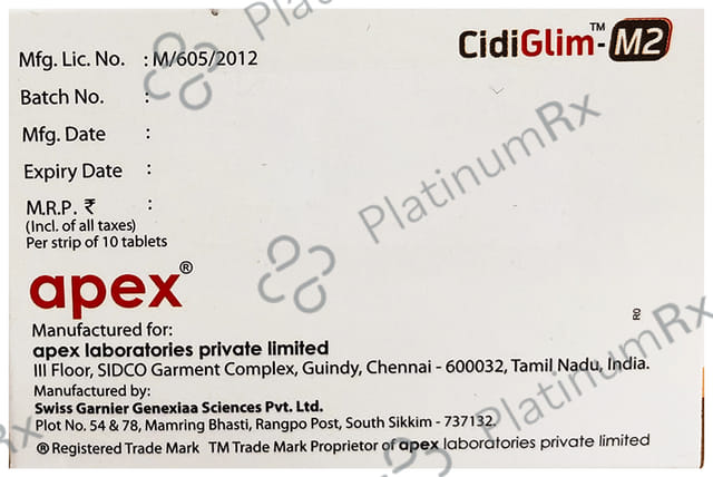 Cidiglim M 2mg/500mg Tablet PR 10s