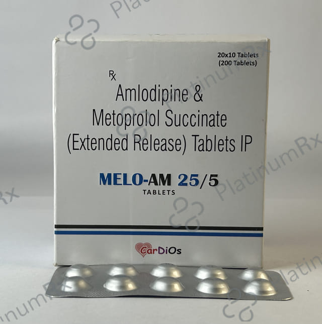 Melo Am 25/5mg Tablet 10s