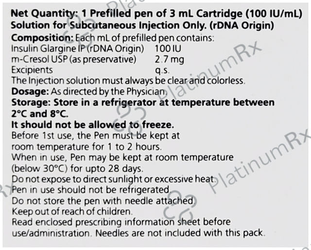 Nobeglar Uno (100 IU/ml) (1*3ml Disposable Pen) Solution For Injection 3ml