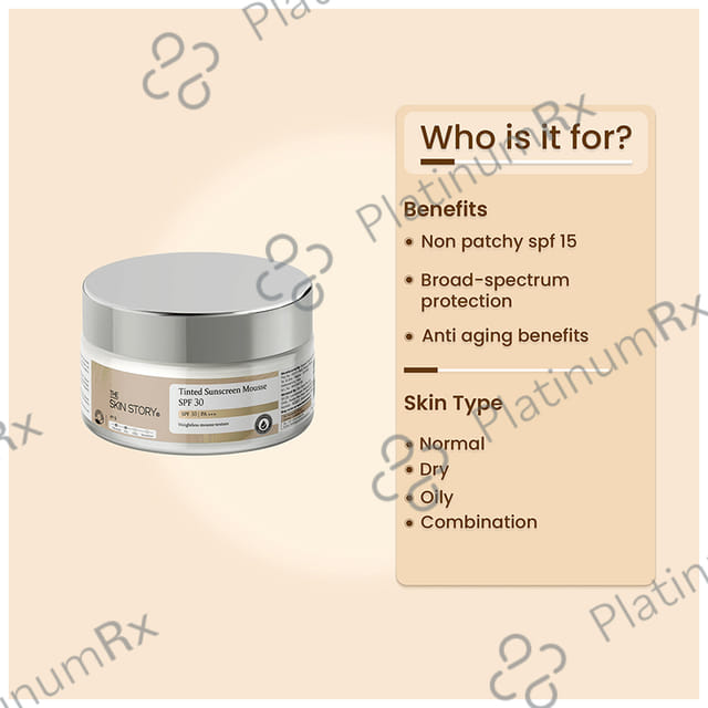 The Skin Story Tinted Sunscreen Mousse SPF 30 PA+++ Lotion 40gm