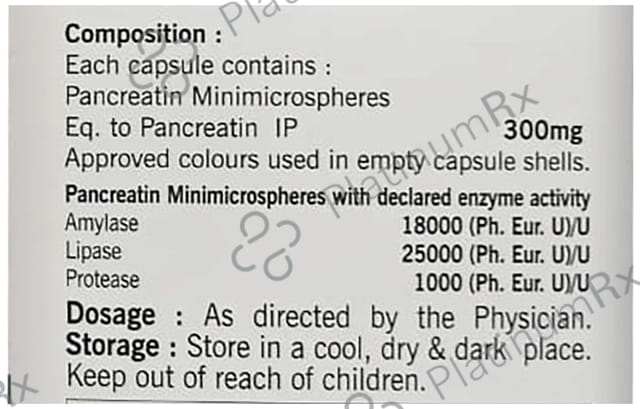 Pancrezyme HP 300mg Capsule 10s