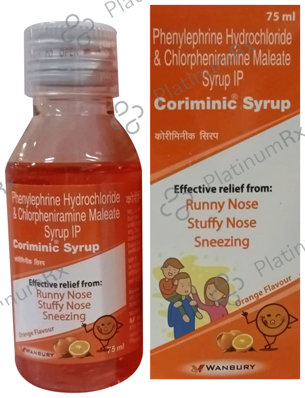 Coriminic 2/5mg Orange Flavour Syrup 75ml