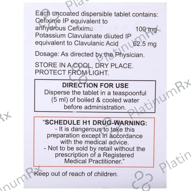 Cefolac CV 100 DT Tablet 10 Tablet DT