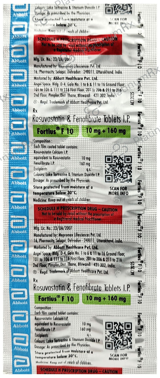 Fortius F 10/160mg Tablet 10s