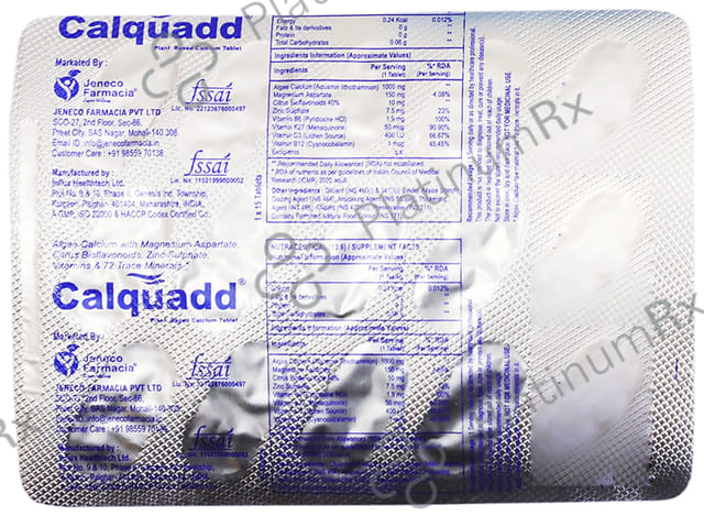 Calquadd Plant Based Clacium Tablet