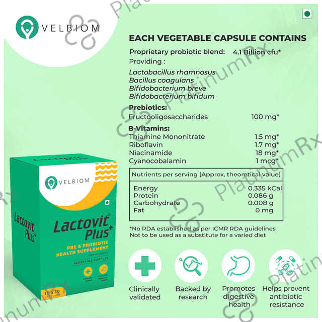 Velbiom Lactovit Plus Vegetable Capsule